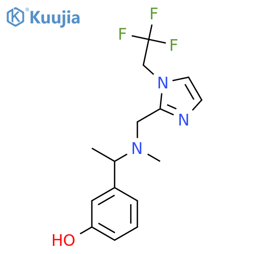 3-{1-methyl({1-(2,2,2-trifluoroethyl)-1H-imidazol-2-ylmethyl})aminoethyl}phenol structure