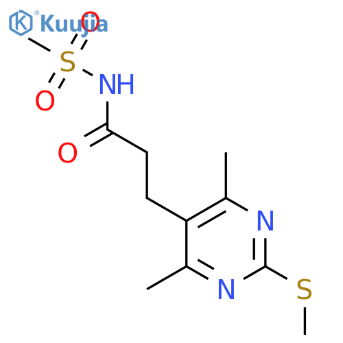 3-4,6-dimethyl-2-(methylsulfanyl)pyrimidin-5-yl-N-methanesulfonylpropanamide structure