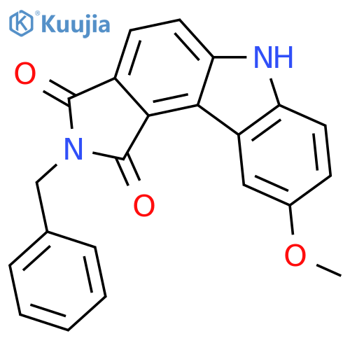 Pyrrolo[3,4-c]carbazole-1,3(2H,6H)-dione, 9-methoxy-2-(phenylmethyl)- structure