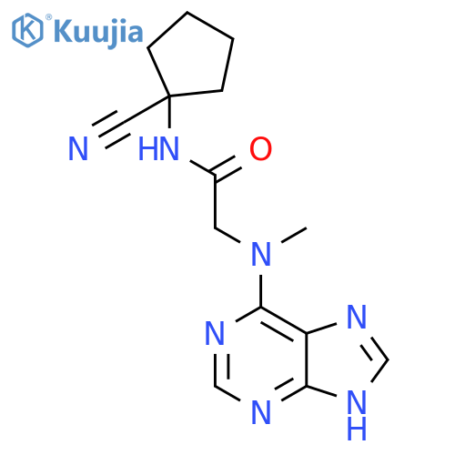 N-(1-Cyanocyclopentyl)-2-(methyl-9H-purin-6-ylamino)acetamide structure