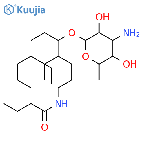 Azacyclotetradecan-2-one,10-[(3-amino-3,6-dideoxy-a-D-mannopyranosyl)oxy]-3,7,11-triethyl-, (3R,7S,10R,11R)- (9CI) structure