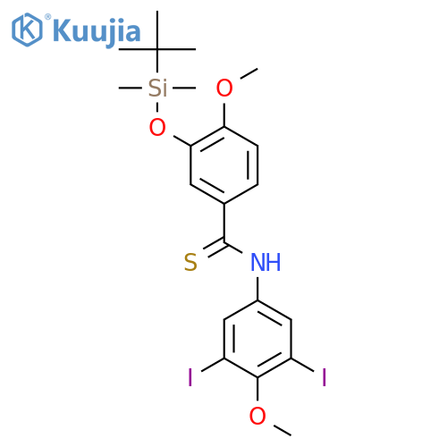 Benzenecarbothioamide, N-(3,5-diiodo-4-methoxyphenyl)-3-[[(1,1-dimethylethyl)dimethylsilyl]oxy]-4-methoxy- structure