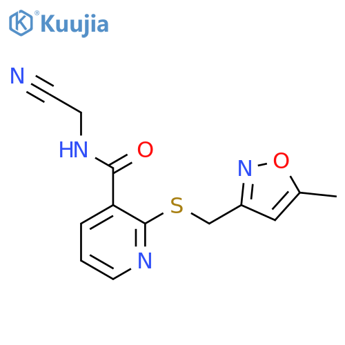 N-(cyanomethyl)-2-{(5-methyl-1,2-oxazol-3-yl)methylsulfanyl}pyridine-3-carboxamide structure