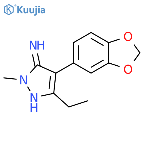 4-(1,3-dioxaindan-5-yl)-5-ethyl-2-methyl-2,3-dihydro-1H-pyrazol-3-imine structure