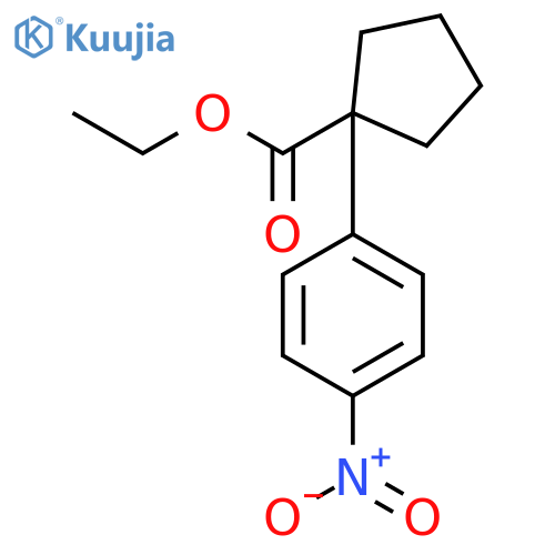 Cyclopentanecarboxylic acid, 1-(4-nitrophenyl)-, ethyl ester structure