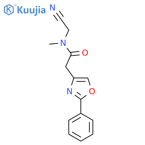 N-(cyanomethyl)-N-methyl-2-(2-phenyl-1,3-oxazol-4-yl)acetamide structure