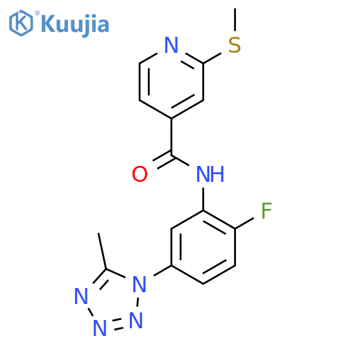 N-[2-fluoro-5-(5-methyl-1H-1,2,3,4-tetrazol-1-yl)phenyl]-2-(methylsulfanyl)pyridine-4-carboxamide structure
