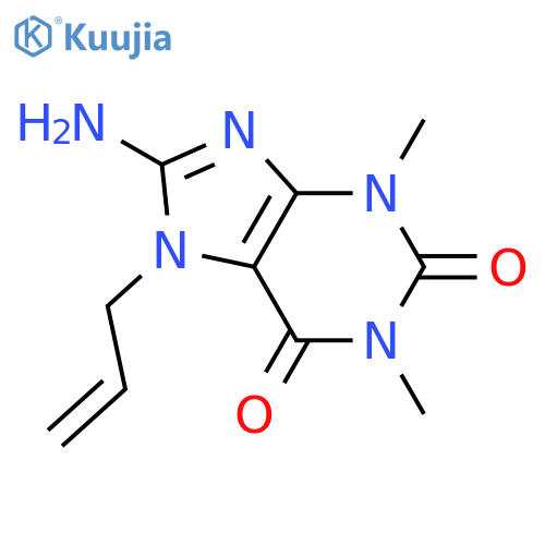 7-allyl-8-amino-1,3-dimethyl-3,7-dihydro-1H-purine-2,6-dione structure