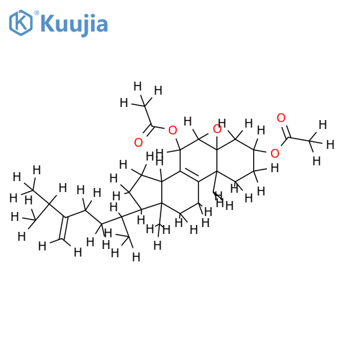 5alpha,6alpha-epoxy-24-methylcholesta-8,24(28)-diene-3beta,7alpha-diol 3,7-diacetate structure