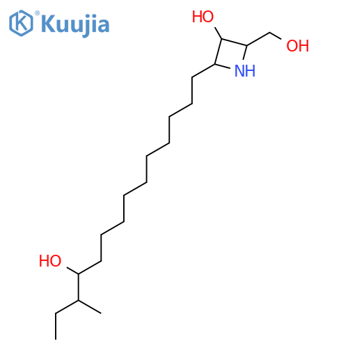 (2S,3R,4S)-2-(hydroxymethyl)-4-[(11R,12R)-11-hydroxy-12-methyltetradecyl]azetidin-3-ol structure
