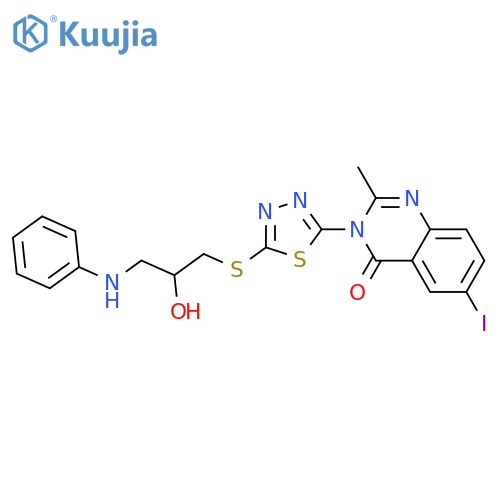 4(3H)-Quinazolinone,3-[5-[[2-hydroxy-3-(phenylamino)propyl]thio]-1,3,4-thiadiazol-2-yl]-6-iodo-2-methyl- structure