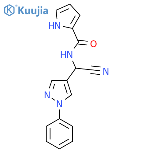N-[cyano(1-phenyl-1H-pyrazol-4-yl)methyl]-1H-pyrrole-2-carboxamide structure