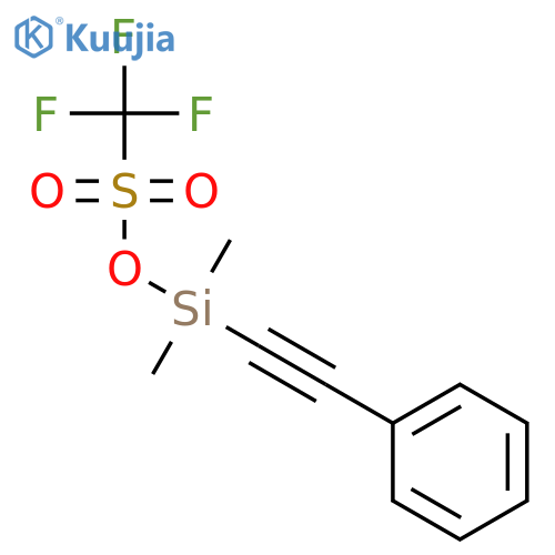 Methanesulfonic acid, trifluoro-, dimethyl(phenylethynyl)silyl ester structure