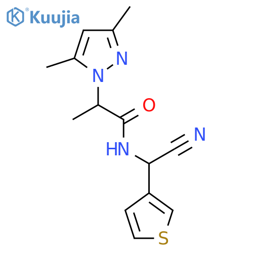 N-cyano(thiophen-3-yl)methyl-2-(3,5-dimethyl-1H-pyrazol-1-yl)propanamide structure