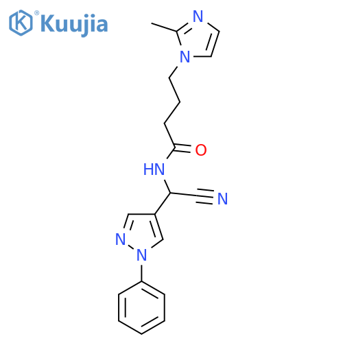 N-[cyano(1-phenyl-1H-pyrazol-4-yl)methyl]-4-(2-methyl-1H-imidazol-1-yl)butanamide structure