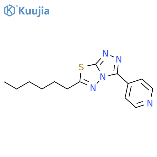 1,2,4-Triazolo[3,4-b][1,3,4]thiadiazole, 6-hexyl-3-(4-pyridinyl)- structure