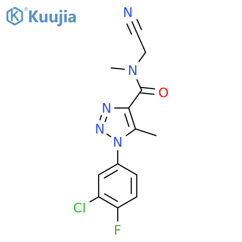 1-(3-chloro-4-fluorophenyl)-N-(cyanomethyl)-N,5-dimethyl-1H-1,2,3-triazole-4-carboxamide structure