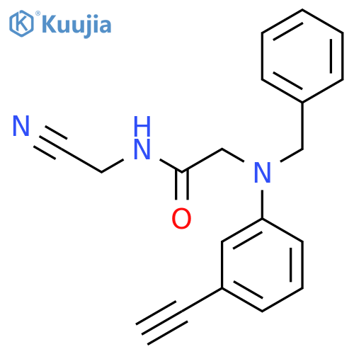 2-benzyl(3-ethynylphenyl)amino-N-(cyanomethyl)acetamide structure