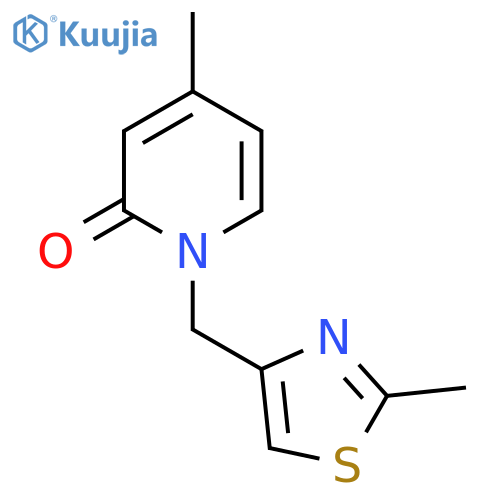 4-methyl-1-(2-methyl-1,3-thiazol-4-yl)methyl-1,2-dihydropyridin-2-one structure