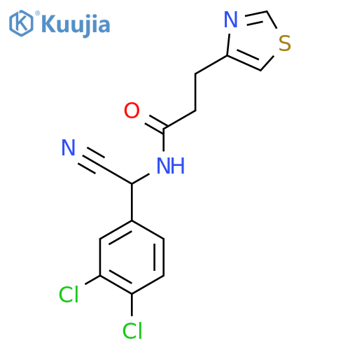 N-[cyano(3,4-dichlorophenyl)methyl]-3-(1,3-thiazol-4-yl)propanamide structure