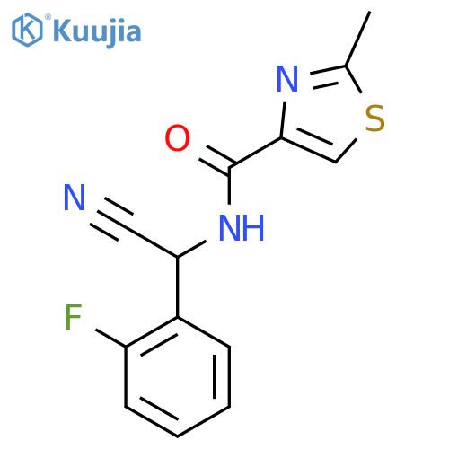 N-cyano(2-fluorophenyl)methyl-2-methyl-1,3-thiazole-4-carboxamide structure