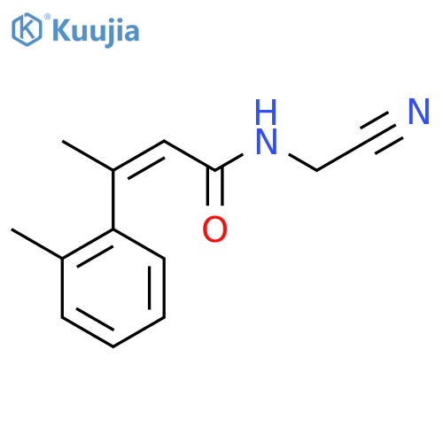 N-(cyanomethyl)-3-(2-methylphenyl)but-2-enamide structure