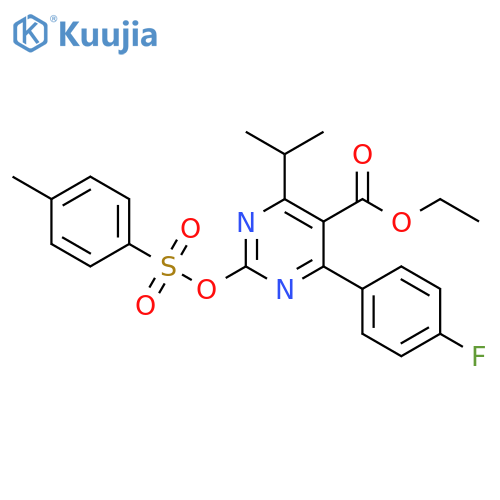 5-Pyrimidinecarboxylic acid, 4-(4-fluorophenyl)-6-(1-methylethyl)-2-[[(4-methylphenyl)sulfonyl]oxy]-, ethyl ester structure