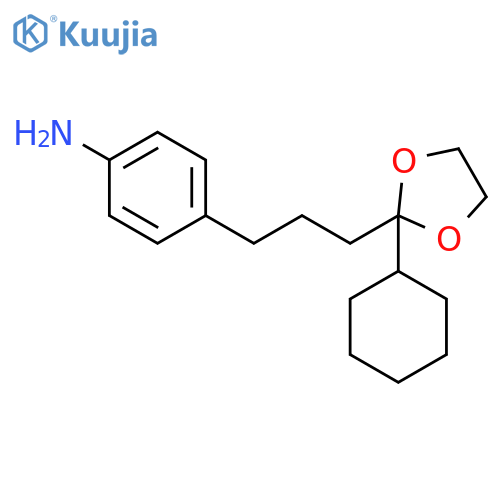 Benzenamine, 4-[3-(2-cyclohexyl-1,3-dioxolan-2-yl)propyl]- structure