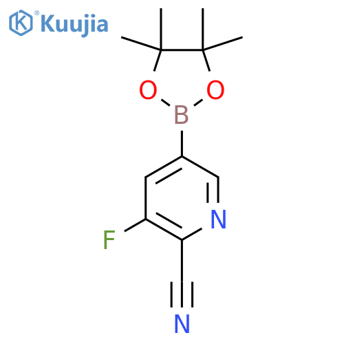 3-fluoro-5-(4,4,5,5-tetramethyl-1,3,2-dioxaborolan-2-yl)pyridine-2-carbonitrile structure