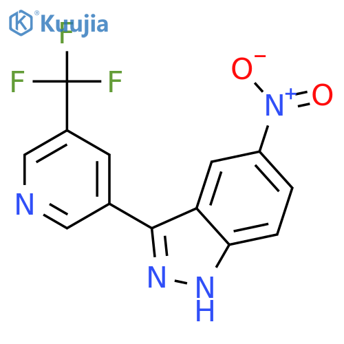 5-Nitro-3-(5-(trifluoromethyl)pyridin-3-yl)-1H-indazole structure