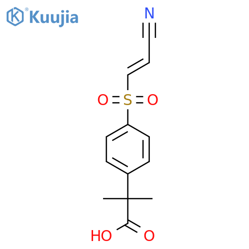 (E)-2-(4-((2-Cyanovinyl)sulfonyl)phenyl)-2-methylpropanoic acid structure