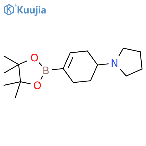 1-[4-(tetramethyl-1,3,2-dioxaborolan-2-yl)cyclohex-3-en-1-yl]pyrrolidine structure