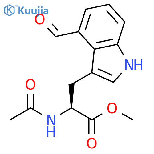 L-Tryptophan, N-acetyl-4-formyl-, methyl ester structure
