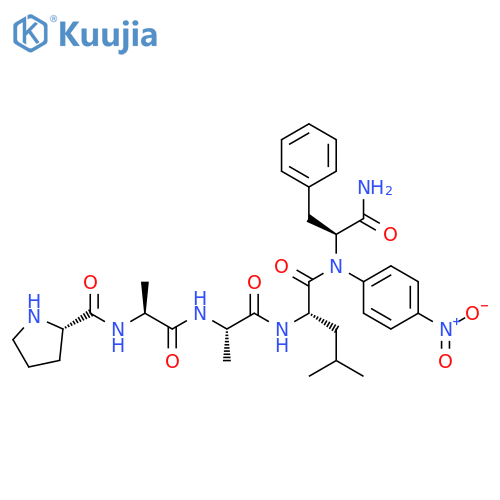 L-Phenylalaninamide, L-prolyl-L-alanyl-L-alanyl-L-leucyl-N-(4-nitrophenyl)- structure