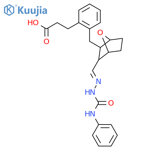 3-(2-{[(1S,2R,3R,4R)-3-{(E)-[2-(phenylcarbamoyl)hydrazinylidene]methyl}-7-oxabicyclo[2.2.1]hept-2-yl]methyl}phenyl)propanoic acid structure