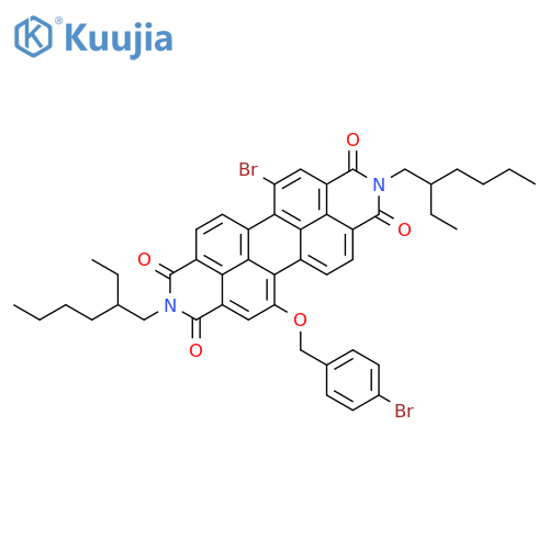 Anthra[2,1,9-def:6,5,10-d'e'f']diisoquinoline-1,3,8,10(2H,9H)-tetrone, 5-bromo-12-[(4-bromophenyl)methoxy]-2,9-bis(2-ethylhexyl)- structure