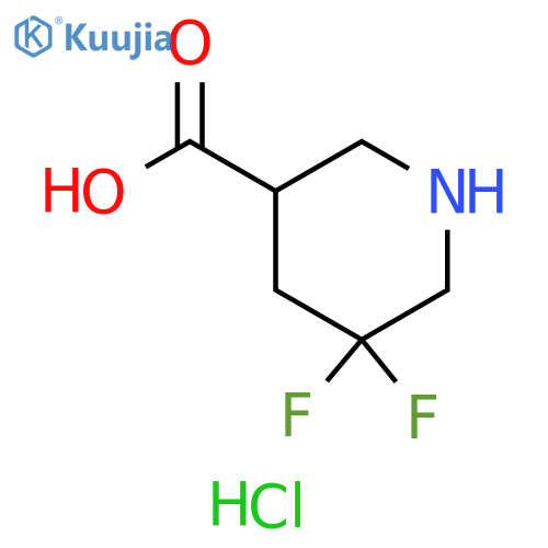 3-Piperidinecarboxylic acid, 5,5-difluoro-, hydrochloride (1:1) structure