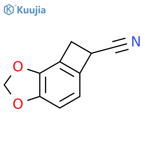 Cyclobuta[e]-1,3-benzodioxole-6-carbonitrile, 6,7-dihydro- structure