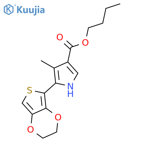 1H-Pyrrole-3-carboxylic acid, 5-(2,3-dihydrothieno[3,4-b]-1,4-dioxin-5-yl)-4-methyl-, butyl ester structure