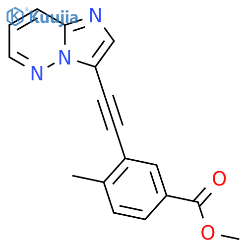 Methyl 3-(2-(imidazo[1,2-b]pyridazin-3-yl)ethynyl)-4-methylbenzoate structure