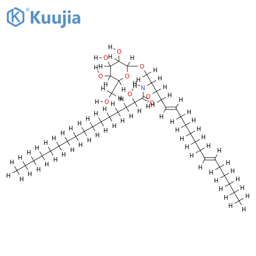 1-O-beta-D-glucopyranosyl-(2S,3R,5E,12E)-2N-[(2R)-hydroxyhexadecanoyl]-octadecasphinga-5,12-dienine structure