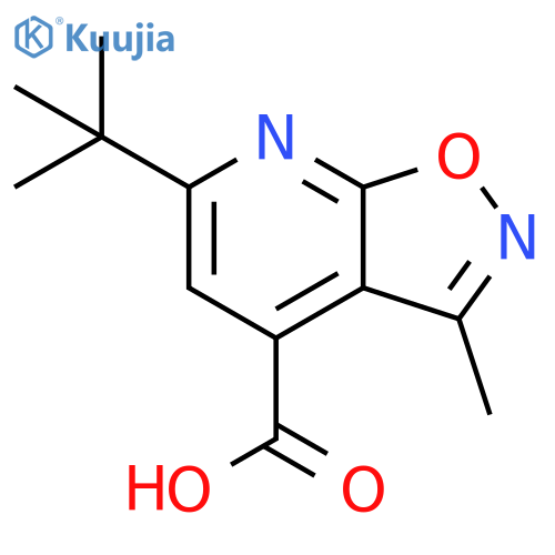 6-tert-butyl-3-methyl-[1,2]oxazolo[5,4-b]pyridine-4-carboxylic acid structure