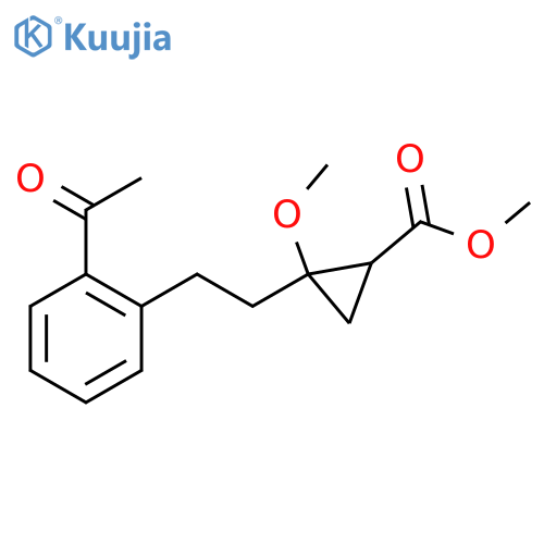 Cyclopropanecarboxylic acid, 2-[2-(2-acetylphenyl)ethyl]-2-methoxy-, methyl ester structure