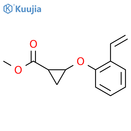 Cyclopropanecarboxylic acid, 2-(2-ethenylphenoxy)-, methyl ester, (1R,2R)-rel- structure