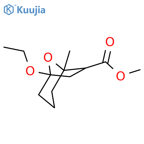 8-Oxabicyclo[3.2.1]octane-6-carboxylic acid, 1-ethoxy-5-methyl-, methyl ester, (1R,5S,6S)-rel- structure