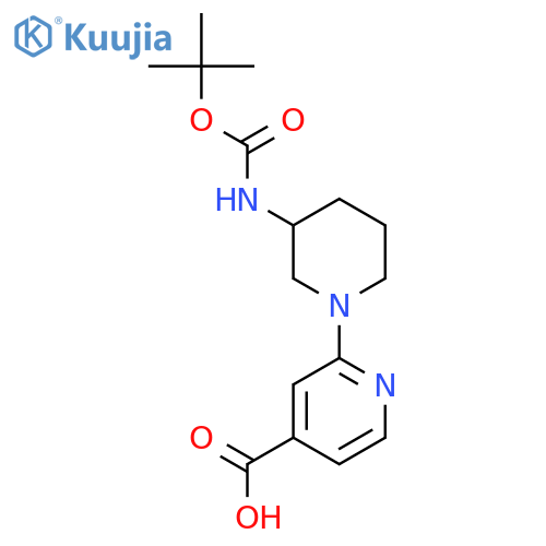 2-(3-((Tert-butoxycarbonyl)amino)piperidin-1-yl)isonicotinic acid structure