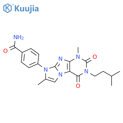 4-[1,7-dimethyl-3-(3-methylbutyl)-2,4-dioxo-1H,2H,3H,4H,8H-imidazo[1,2-g]purin-8-yl]benzamide structure