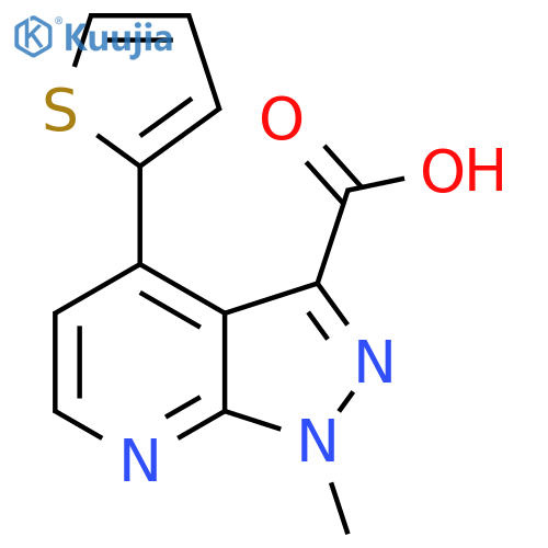1-methyl-4-(thiophen-2-yl)-1H-pyrazolo3,4-bpyridine-3-carboxylic acid structure
