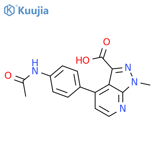 4-(4-Acetamidophenyl)-1-methyl-1H-pyrazolo[3,4-b]pyridine-3-carboxylic acid structure