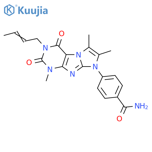 4-{3-[(2E)-but-2-en-1-yl]-1,6,7-trimethyl-2,4-dioxo-1H,2H,3H,4H,8H-imidazo[1,2-g]purin-8-yl}benzamide structure